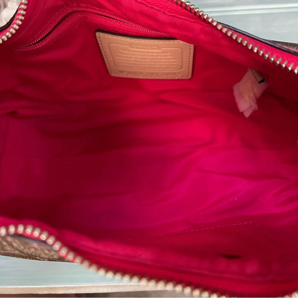 Coach Pink Striped Demi Satchel - Picture 7 of 12